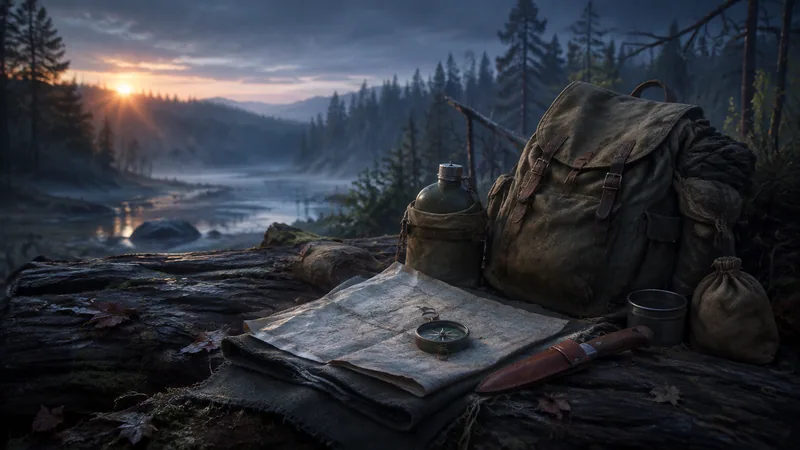 Original survival field kit illustration for the Not Quite Dead beginner tips guide